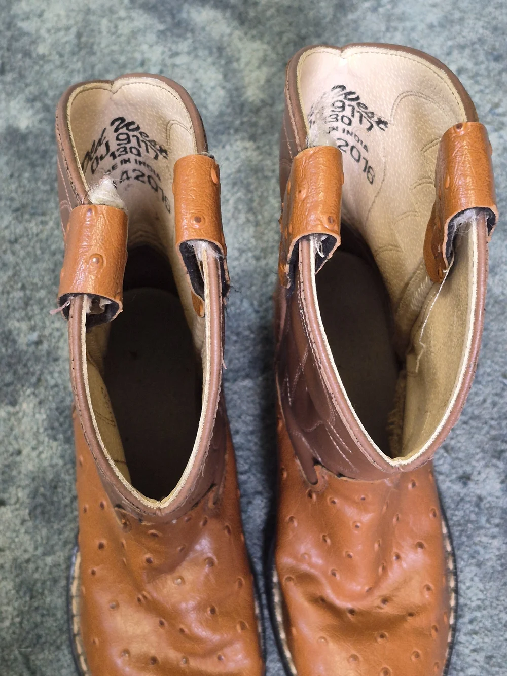 Old West Brown and Tan Kids Western Cowboy Boots Size 13 D